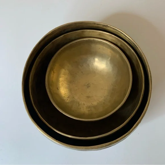 Set of Three Brass singing Bowls - Picture 12 of 12